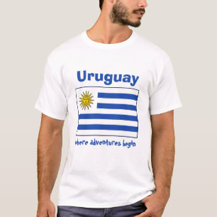 Uruguay Vlag + Kaart + Tekst T-Shirt