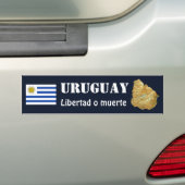 Uruguay-vlag + kaartBumpersticker Bumpersticker (Op auto)