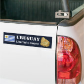 Uruguay-vlag + kaartBumpersticker Bumpersticker (Op Truck)
