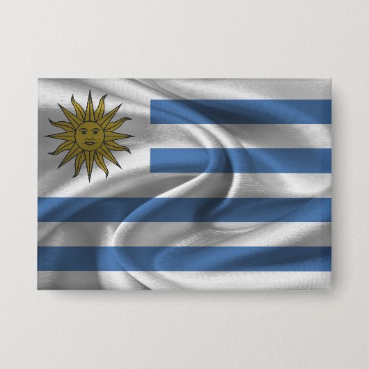 Uruguay Vlag Knop Button (Voorkant)