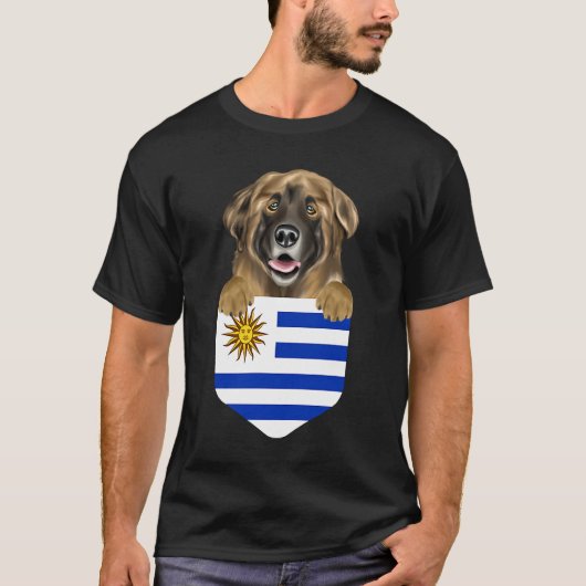 Uruguay vlag Leonberger Dog in zakje T-shirt (Voorkant)