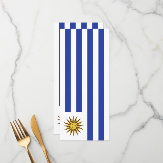 Uruguay-vlag Menu (Voorkant / Achterkant in situ)