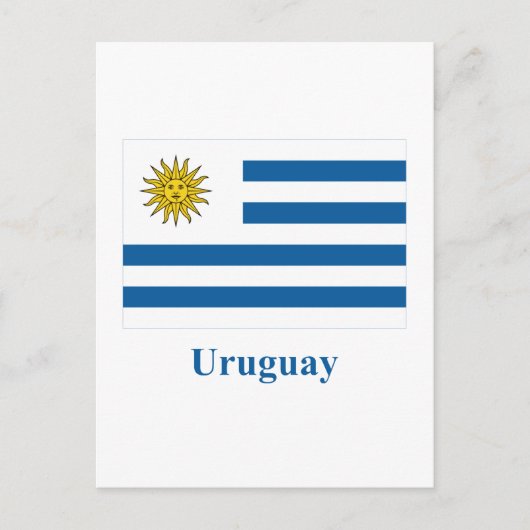 Uruguay-vlag met naam briefkaart (Voorkant)
