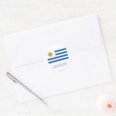 Uruguay Vlag met naam Ronde Sticker (Envelop)