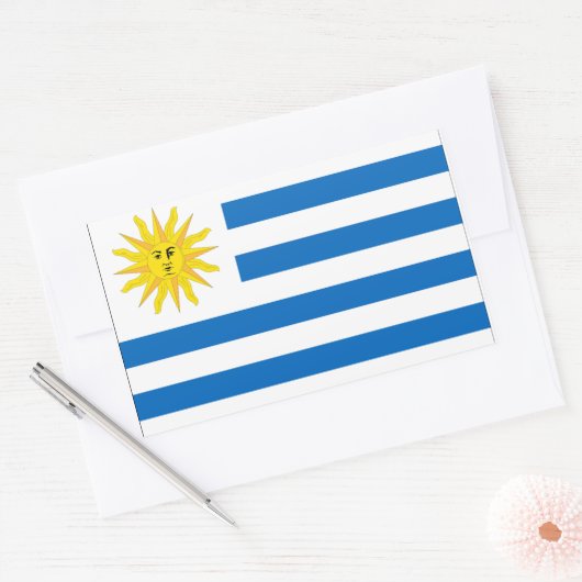 Uruguay-vlag Rechthoekige Sticker (Envelop)