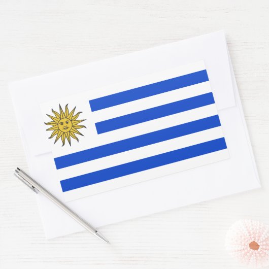 Uruguay-vlag Rechthoekige Sticker (Envelop)