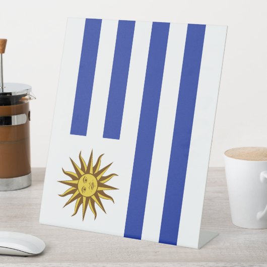 Uruguay-vlag Reclamebord Met Voetstuk (Insitu)