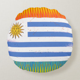 Uruguay Vlag Rond Kussen