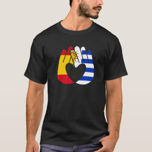 Uruguay Vlag Spanje Vlag Vriendschap Broederschap  T-shirt