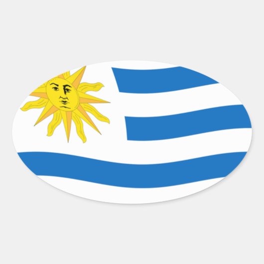 Uruguay Vlag Sticker (Voorkant)
