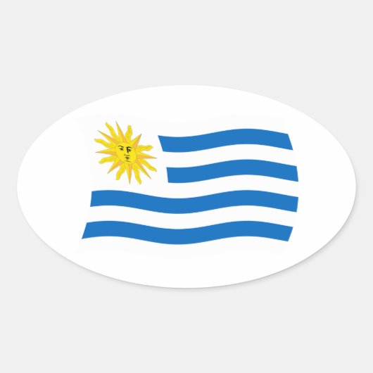 Uruguay Vlag Sticker (Voorkant)