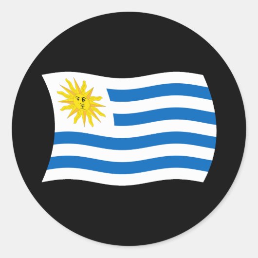 Uruguay Vlag Sticker (Voorkant)