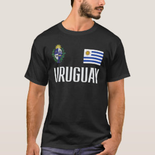 Uruguay Vlag Uruguayaans Football Voetbal Fan Mann T-shirt
