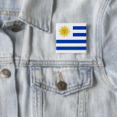 Uruguay-vlag Vierkante Button 5,1 Cm (In situ)