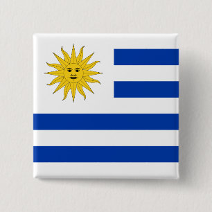 Uruguay-vlag Vierkante Button 5,1 Cm