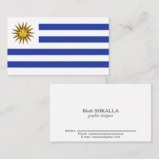 Uruguay-vlag Visitekaartje (Voorkant / Achterkant)