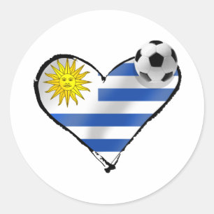 Uruguay vlag voetbal futbol te amo giften ronde sticker