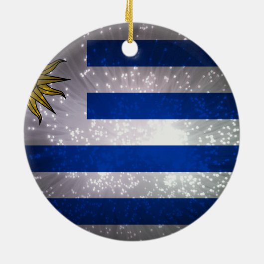 Uruguay Vlag Vuurwerk Keramisch Ornament (Achterkant)