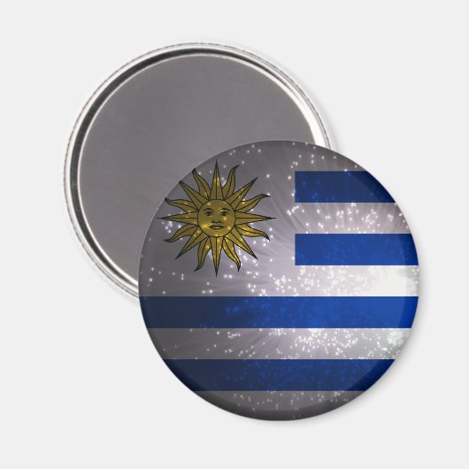 Uruguay Vlag Vuurwerk Magneet (Voorkant / Achterkant)