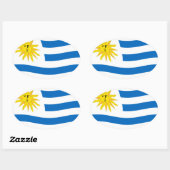 Uruguay-vlaggen Ovale Sticker (Vel)