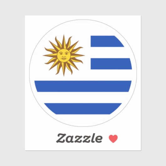 Uruguay Vlaggen Ronde Sticker (Vel)