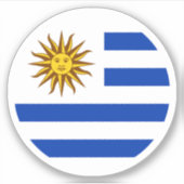 Uruguay Vlaggen Ronde Sticker (Voorkant)