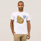 Uruguay-vlaggenhart en -kaart T-shirt (Voorkant volledig)