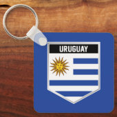 Uruguay-vlaggenschild Sleutelhanger (Voorkant)