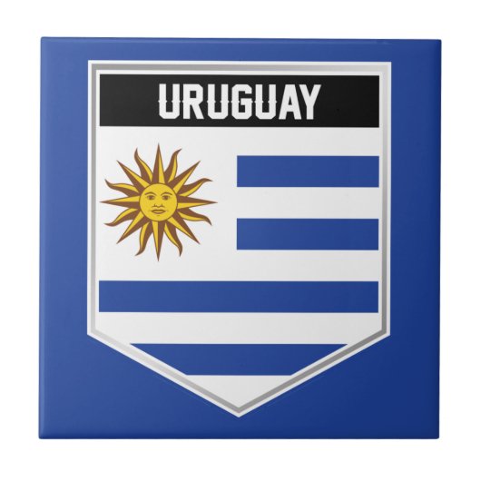 Uruguay-vlaggenschild Tegeltje (Voorkant)