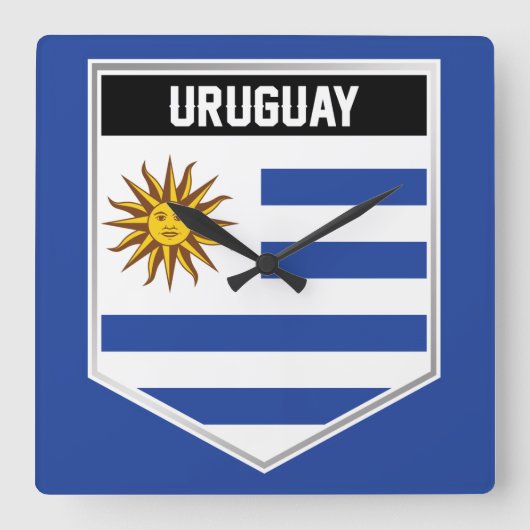 Uruguay-vlaggenschild Vierkante Klok (Voorkant)