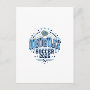 Uruguay Voetbal 2026 Voetbal Vet Land Typografie Briefkaart