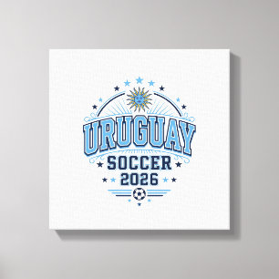 Uruguay Voetbal 2026 Voetbal Vet Land Typografie Canvas Afdruk