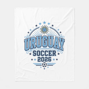 Uruguay Voetbal 2026 Voetbal Vet Land Typografie Fleece Deken