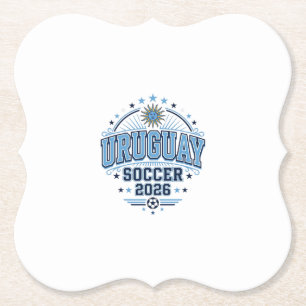 Uruguay Voetbal 2026 Voetbal Vet Land Typografie Kartonnen Onderzetters