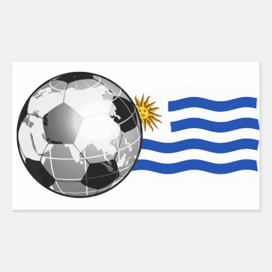 Uruguay Voetbal Rechthoek Stickers (Voorkant)