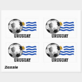 Uruguay Voetbal Rechthoek Stickers (Vel)