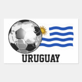 Uruguay Voetbal Rechthoek Stickers (Voorkant)