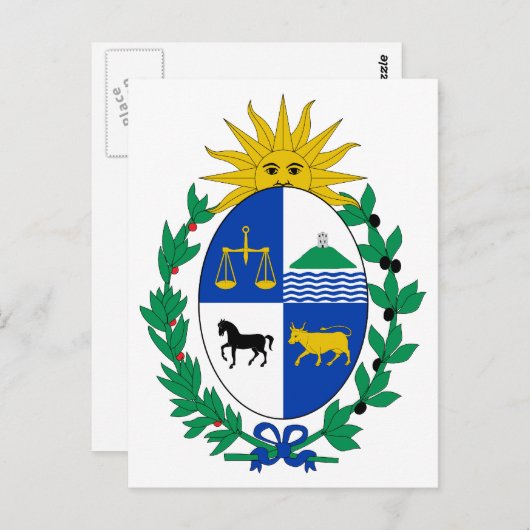 Uruguay Wapenmunt van Briefkaart (Voorkant / Achterkant)