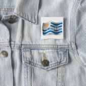Uruguay-Waving-vlag Vierkante Button 5,1 Cm (In situ)