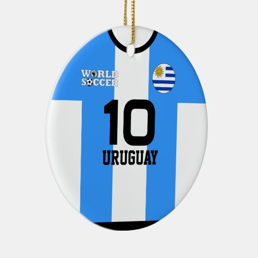 Uruguay World Soccer Jersey Ornament (Rechts)