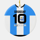 Uruguay World Soccer Jersey Ornament (Achterkant)