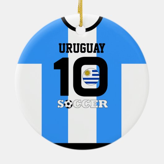Uruguay World Soccer Jersey Ornament (Achterkant)