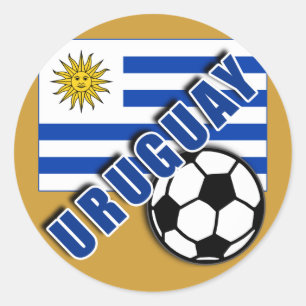 URUGUAY World Voetbal Fan Tshirts Ronde Sticker