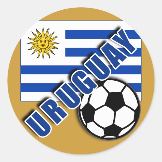 URUGUAY World Voetbal Fan Tshirts Ronde Sticker (Voorkant)