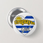Uruguayaans meisje ronde button 5,7 cm (Voorkant /achterkant)