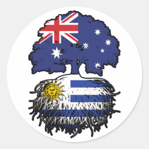 Uruguayaanse Australische Australische boomstammen Ronde Sticker