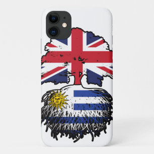 Uruguayaanse Britse vlag over boomstammen Case-Mate iPhone Case