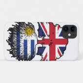 Uruguayaanse Britse vlag over boomstammen Case-Mate iPhone Case (Achterkant (horizontaal))