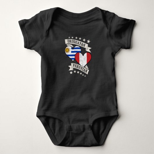 Uruguayaanse Peruaanse hartvlaggen Uruguay Peru Romper (Voorkant)