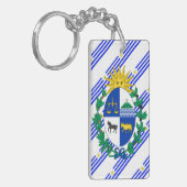 Uruguayaanse strepen vlag sleutelhanger (Voorkant Links)